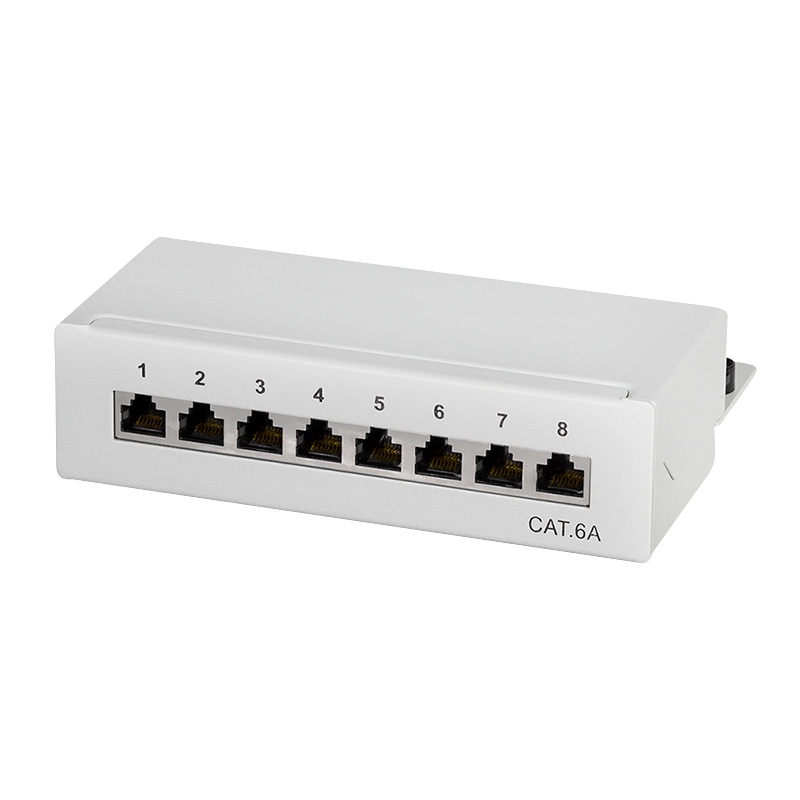 Patchpanel LogiLink grau Cat6A 8-Port Desktop