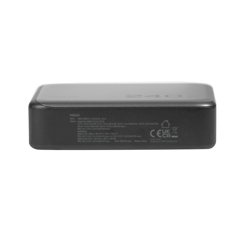 USB-Netzteil LogiLink 4xUSB-C 240W PD3.1 GaN schwarz