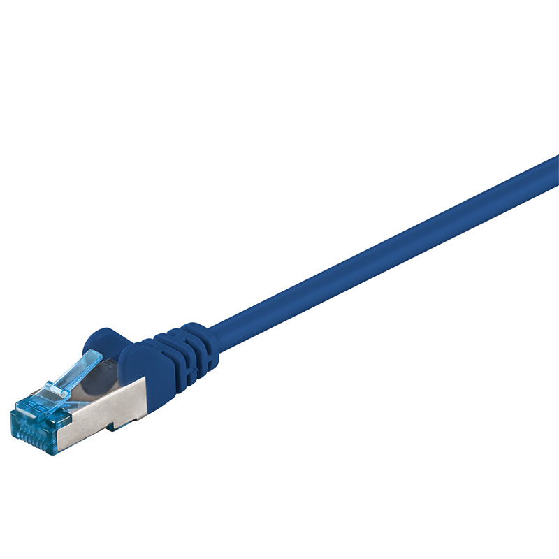 Patchkabel Goobay Cat6A S/FTP 7,5m blau halogenfrei 500MHz
