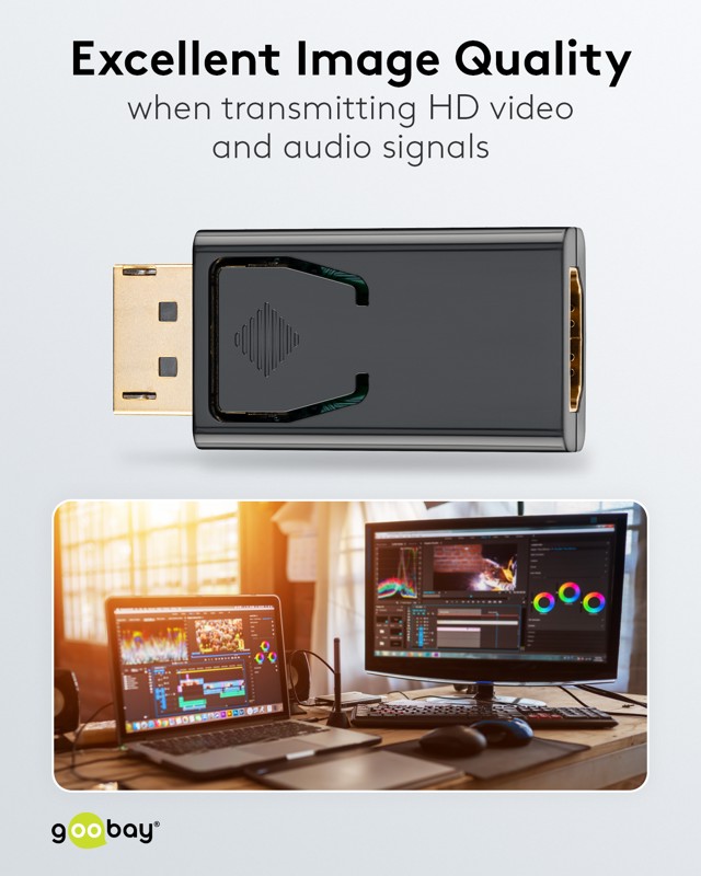 Adapter Goobay DisplayPort DP-m/HDMI-A-f FHD/WUXGA