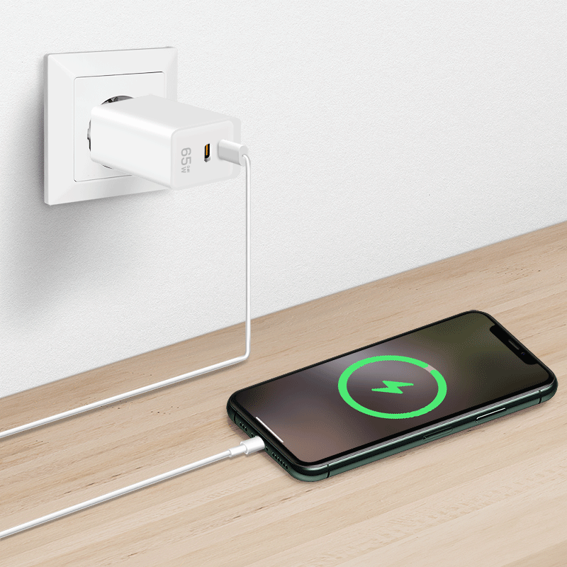 USB-Netzteil LogiLink 2xUSB-C 65W PD GaN weiß