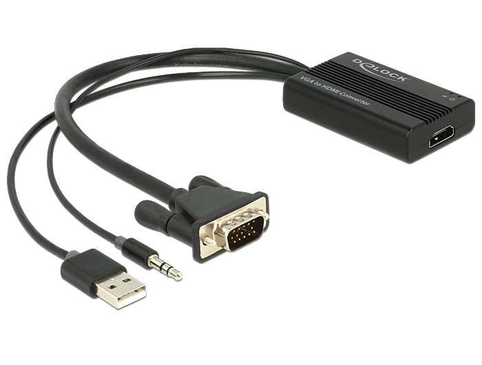 Videokonverter DeLock VGA/Audio (3,5mm Kl.) auf HDMI