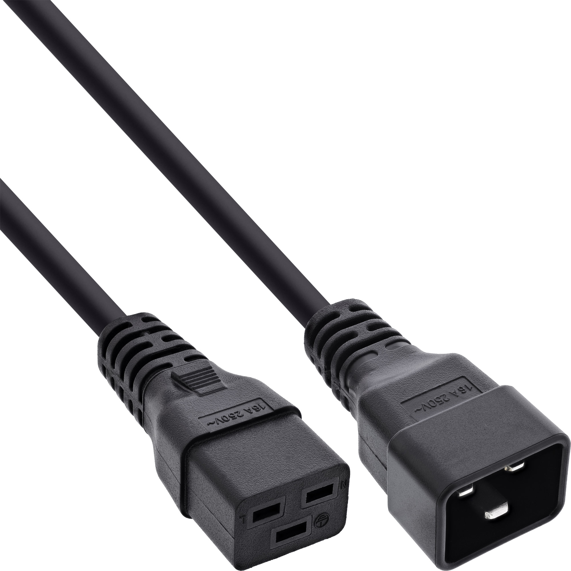Netzkabel InLine Hochstrom Kaltgeräte m/f 1,5m schwarz