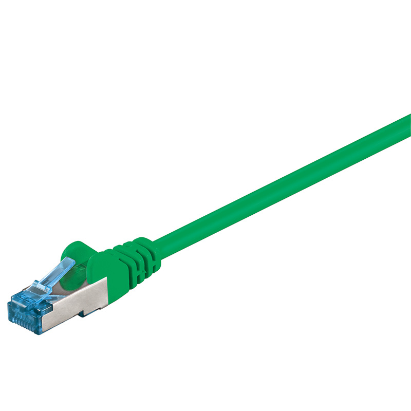 Patchkabel Goobay Cat6A S/FTP 7,5m grün halogenfrei 500MHz