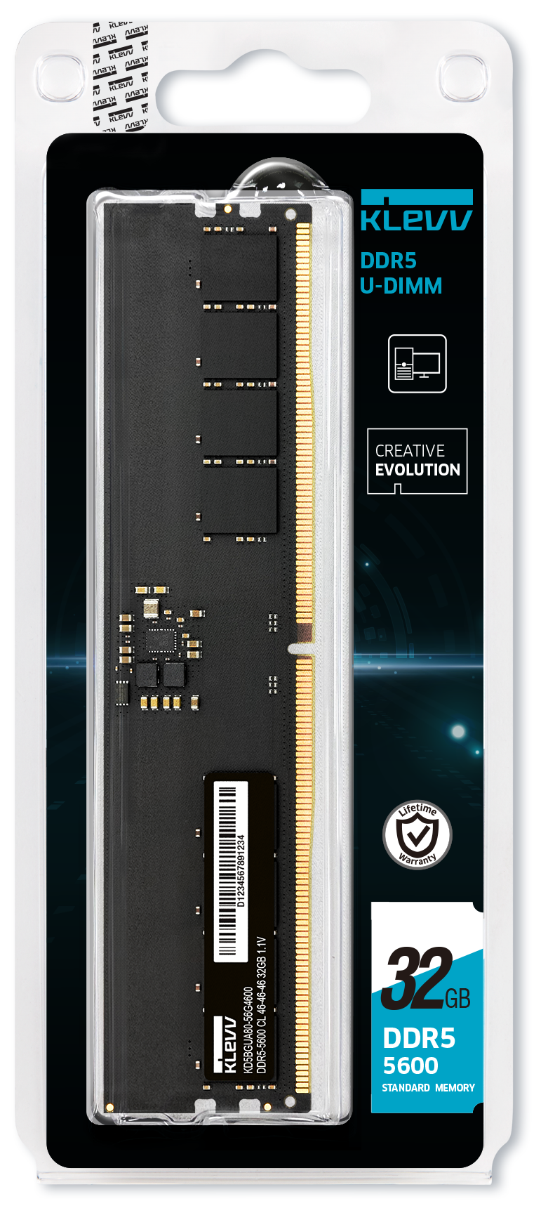 Speicher Klevv 32GB Retail DDR5-5600 (PC5-44800U) CL46