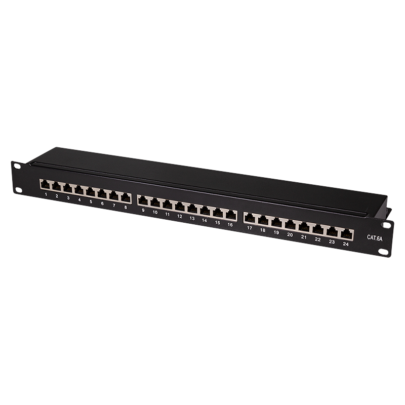Patchpanel LogiLink schwarz Cat6A 24-Port 48,26cm 19-Zoll