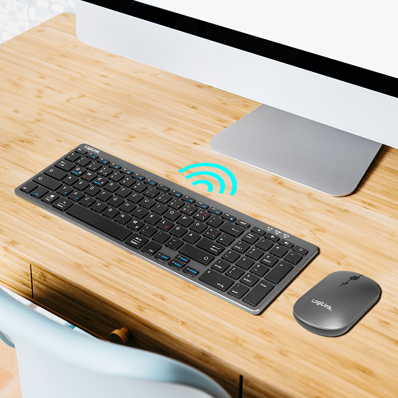 Tastaturset LogiLink Wireless Dual-Mode 2,4GHz/Bluetooth USB