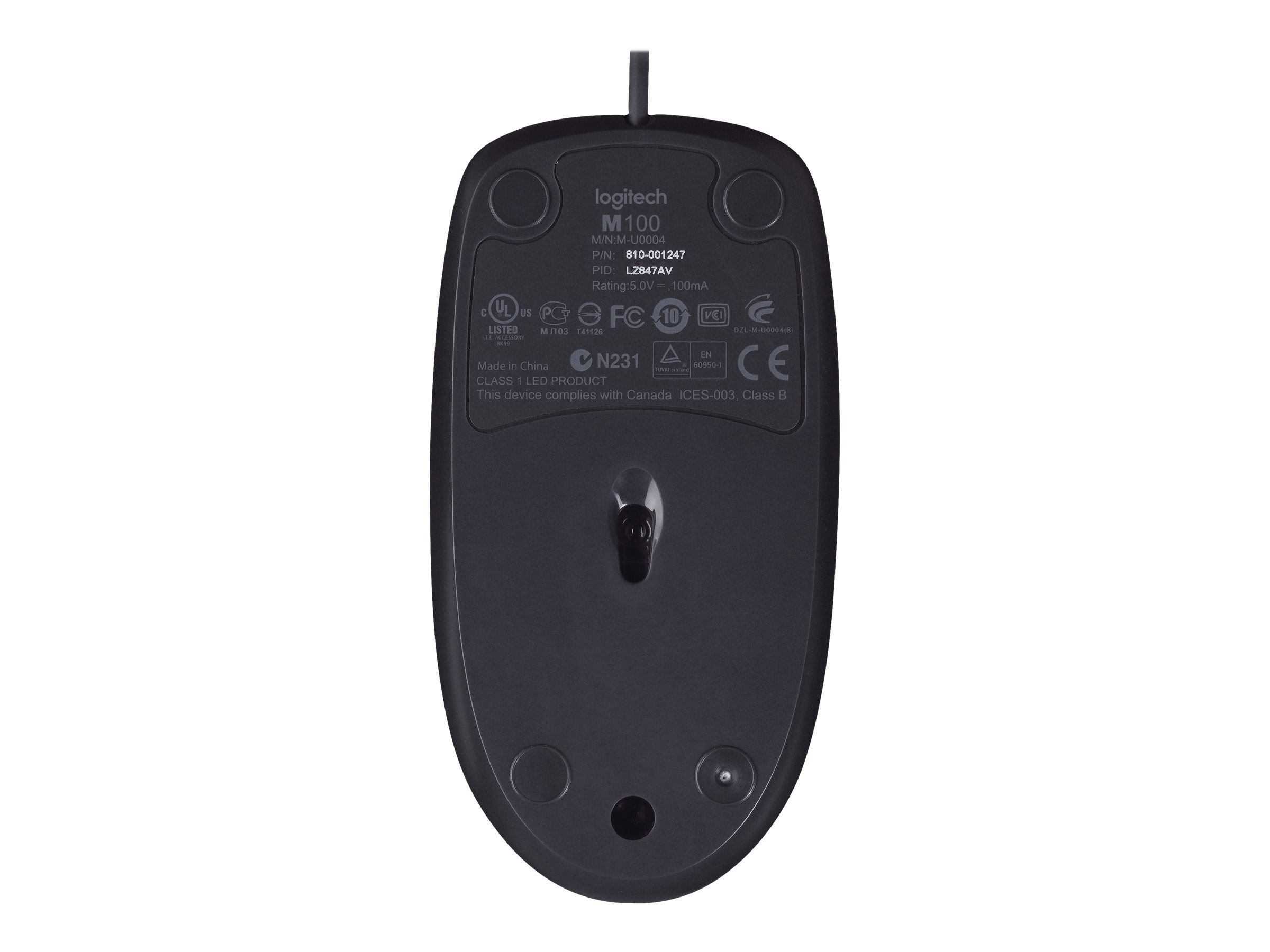 Maus Logitech M100 Dark USB schwarz