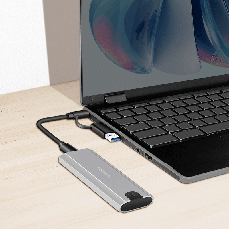 Gehäuse LogiLink USB-C M.2 NVMe USB3.2 Gen2x1 Type-A/-C