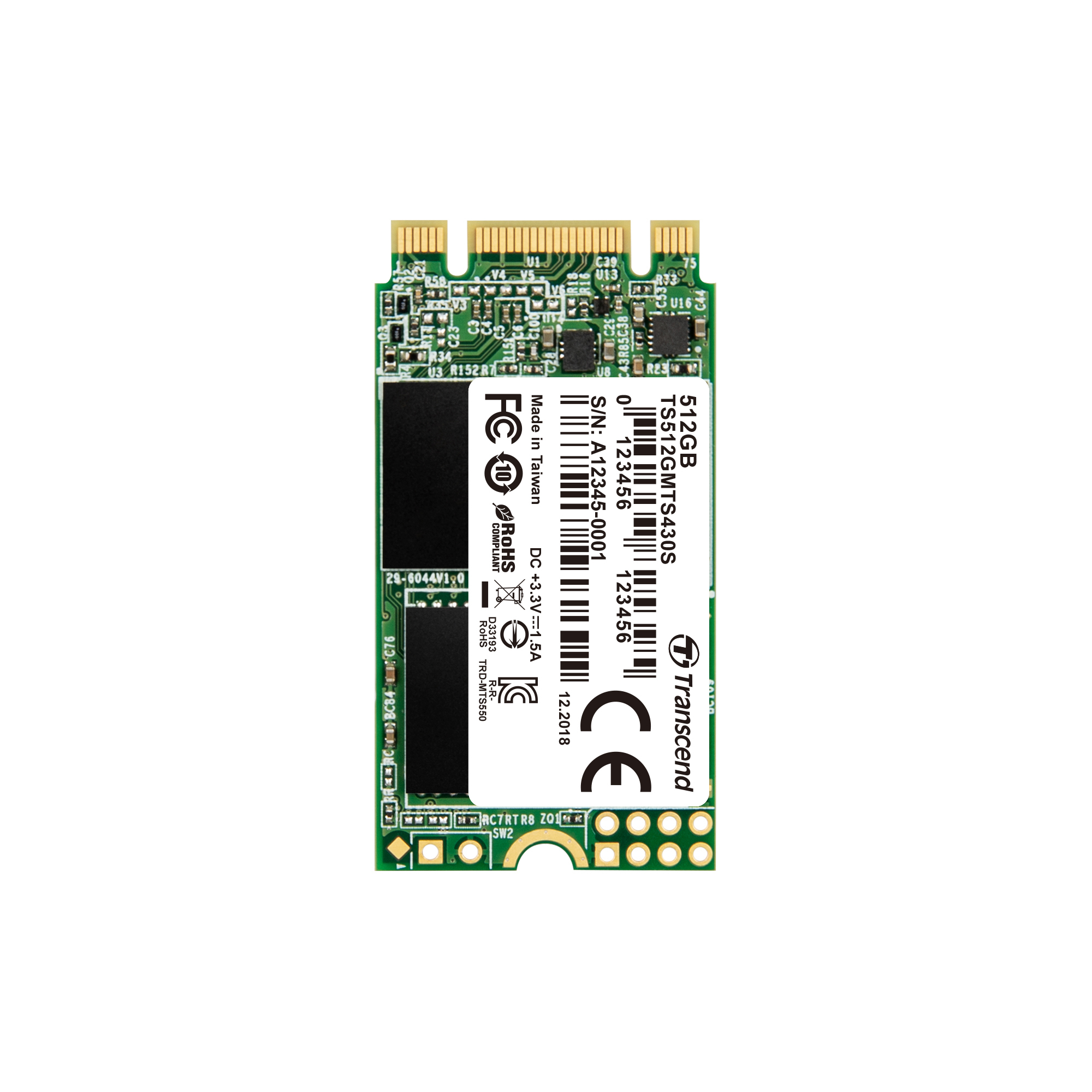 SSD Transcend MTS430S 2242 M.2 SATA6Gb/s TLC 512GB L:42mm