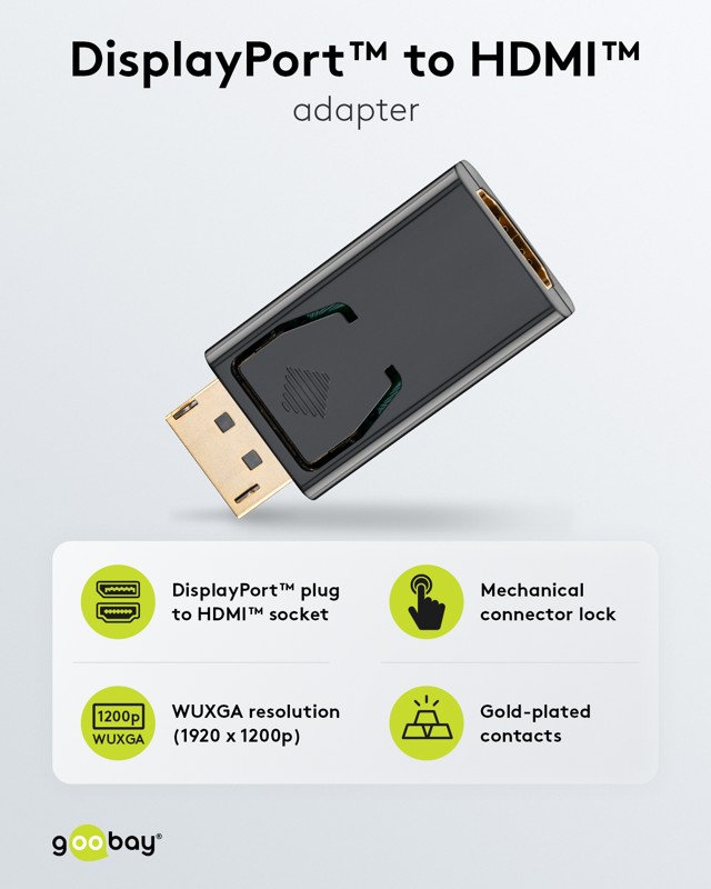 Adapter Goobay DisplayPort DP-m/HDMI-A-f FHD/WUXGA