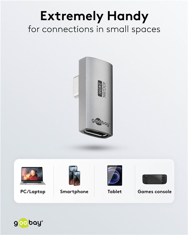 USB-Adapter Goobay USB4 Type-C f/m 90° Winkel