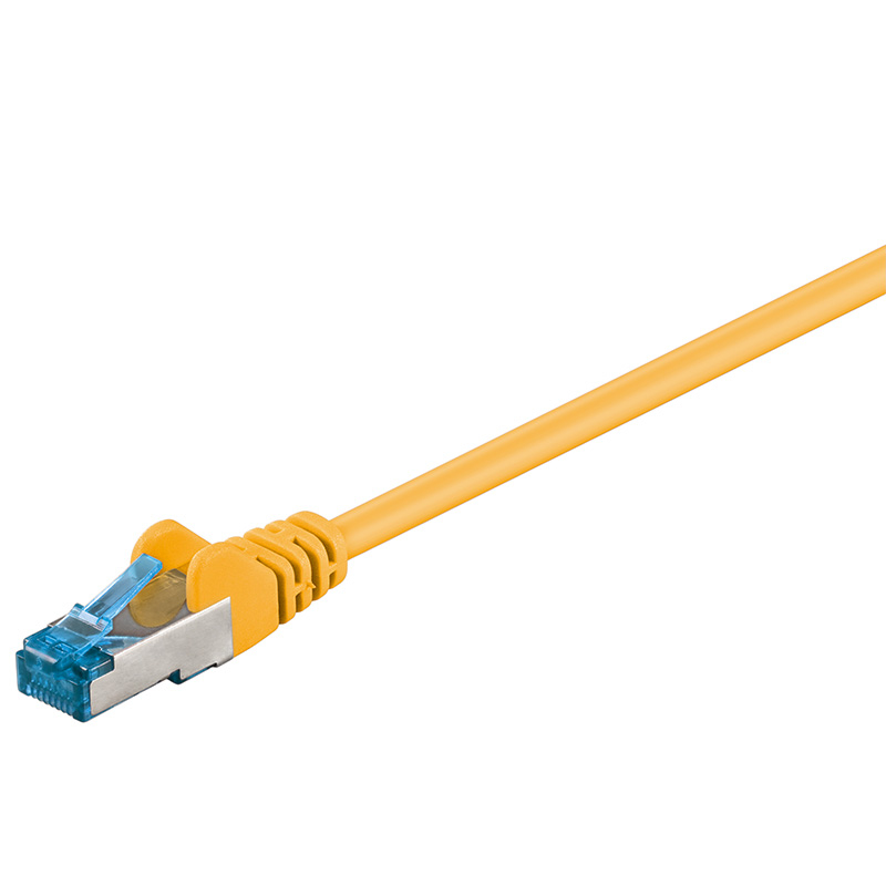 Patchkabel Goobay Cat6A S/FTP 0,25m gelb halogenfrei 500MHz