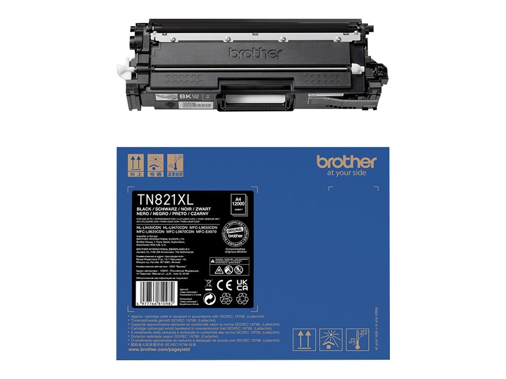 Toner Brother TN-821XLBK schw. (12.000Seiten n.ISO/IEC 19798)