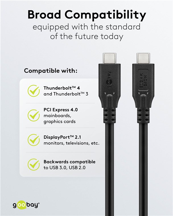 USB-Kabel Goobay USB4 Type-C m/m 1,5m 240W 20GBit/s