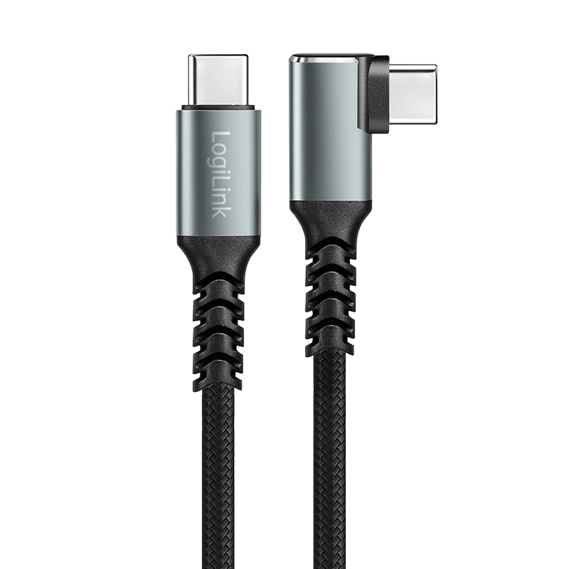 USB-Kabel LogiLink USB3.2 90° Type-C m/m 2,0m 100W 10GBit/s