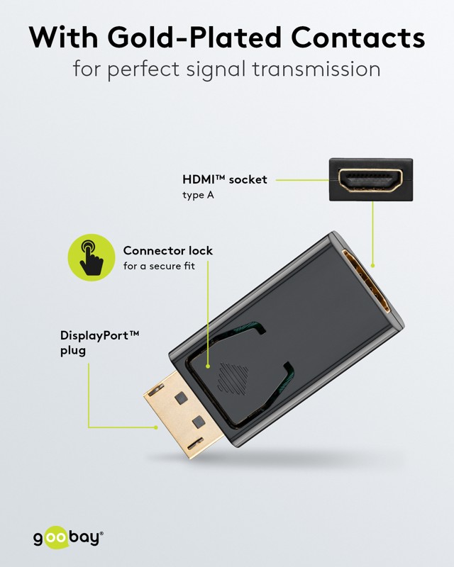 Adapter Goobay DisplayPort DP-m/HDMI-A-f FHD/WUXGA