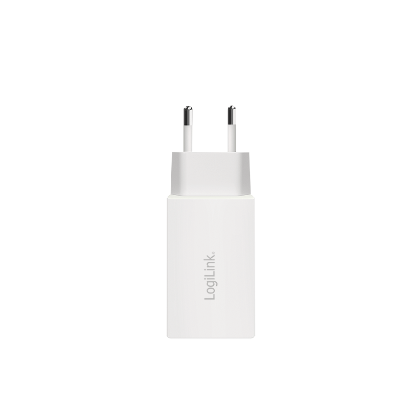 USB-Netzteil LogiLink 2xUSB-C 65W PD GaN weiß USB-Netzteil LogiLink 2xUSB-C 65W PD GaN weiß