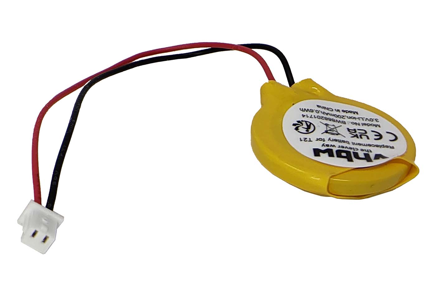 Batterie vhbw CMOS CR2025 mit 2pol-Stecker
