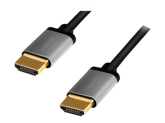 HDMI-Kabel LogiLink A-m/m 1,0m Premium Alu schwarz/grau