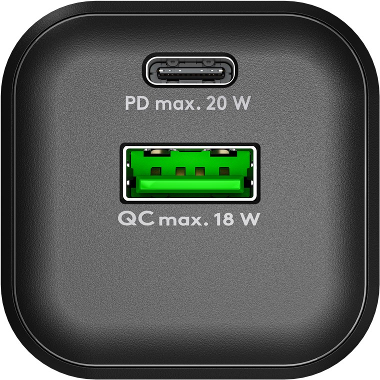 USB-Netzteil Goobay 1xUSB-C 1xUSB-A 20W PD GaN schwarz