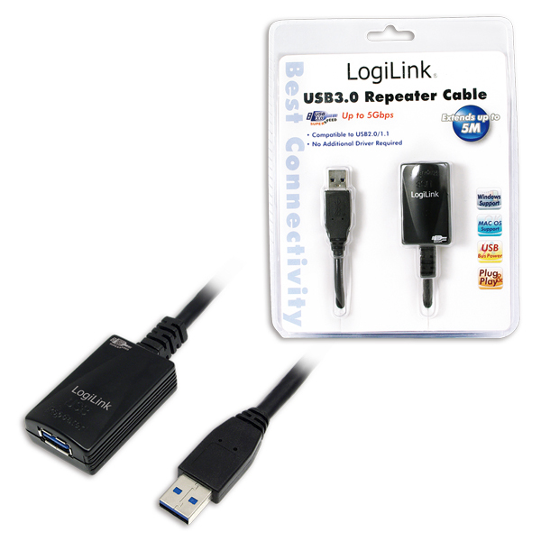USB-Kabel LogiLink Repeater USB3.2 Gen1 A-m/f 5,0m