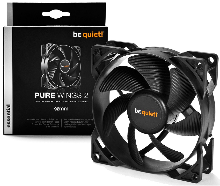 Lüfter BeQuiet Pure Wings 2 92mm 18,6dBA 3-Pin Molex