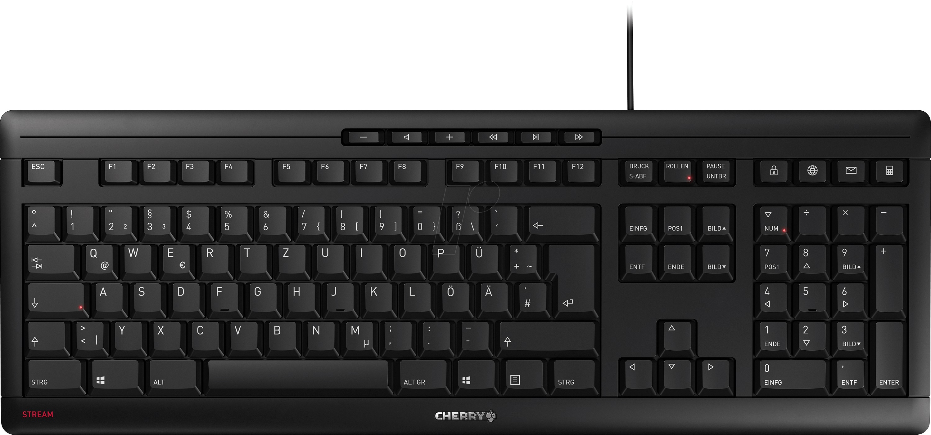 Tastatur Cherry Stream USB schwarz