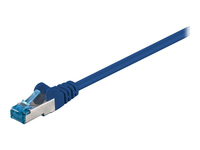 Patchkabel Goobay Cat6A S/FTP 0,25m blau halogenfrei 500MHz