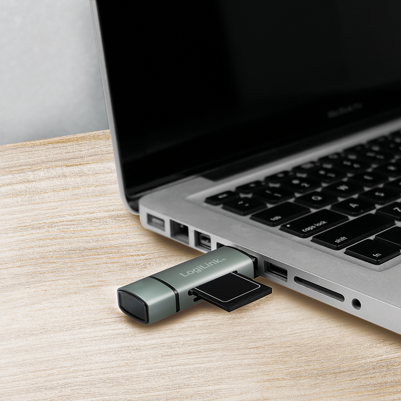 Kartenleser LogiLink USB-Stick USB3.2 microSDHC/XC silber