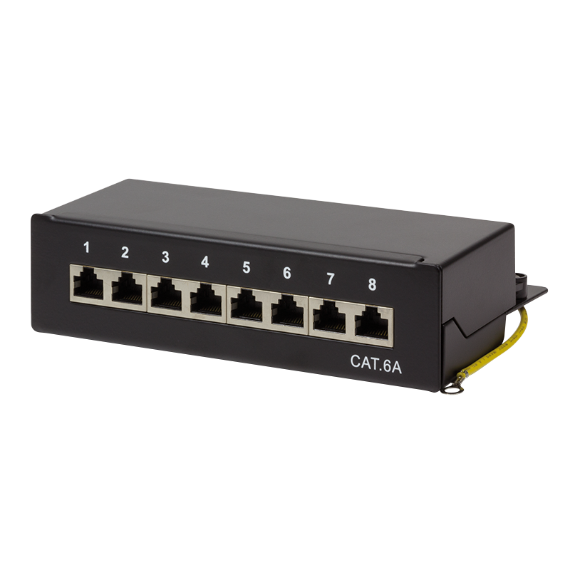Patchpanel LogiLink schwarz Cat6A 8-Port Desktop