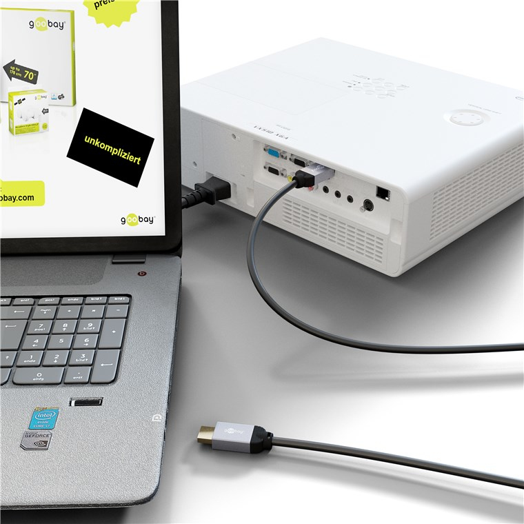 DisplayPort-Kabel Goobay Plus DP-m/HDMI-A-m 5,0m DP1.2