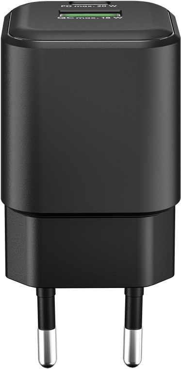 USB-Netzteil Goobay 1xUSB-C 1xUSB-A 20W PD GaN schwarz