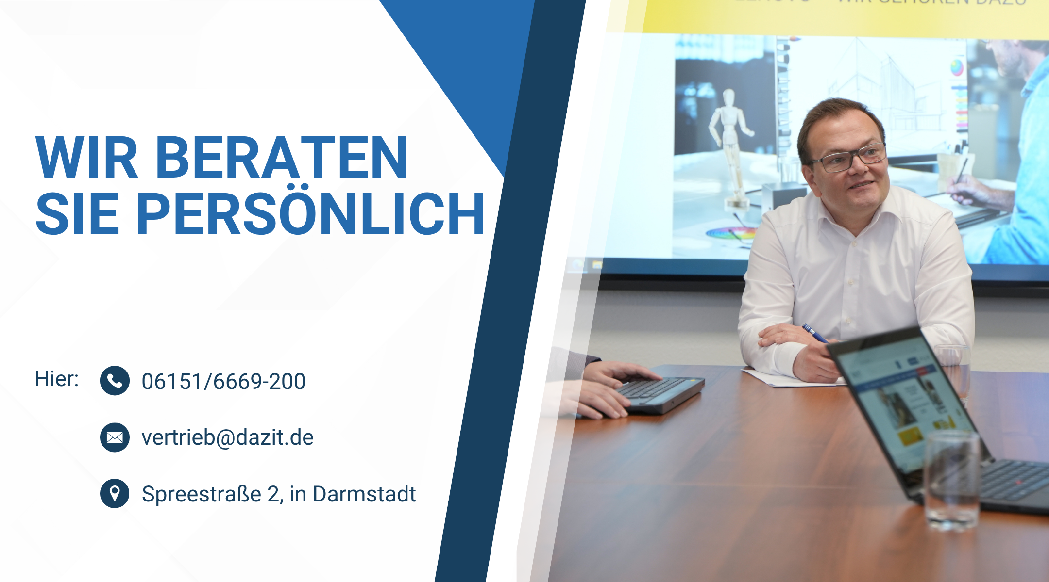 Wir beraten Sie persönlich und an ihre Bedürfnisse angepasst. schreiben Sie uns gerne eine Mail an vertrie@dazit.de oder kommen sie bei uns vorbei Spreestrasse 2 in Darmstadt