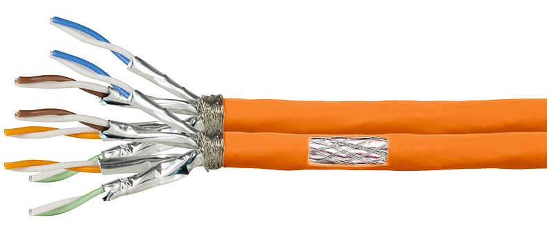 Verlegekabel LogiLink Cat7A S/FTP 1000MHz duplex 100m-Roll