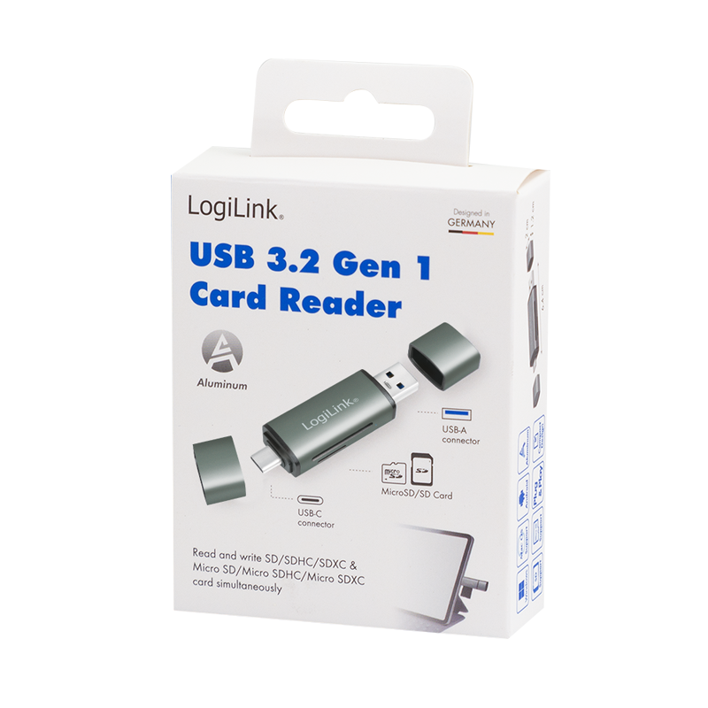 Kartenleser LogiLink USB-Stick USB3.2 microSDHC/XC silber