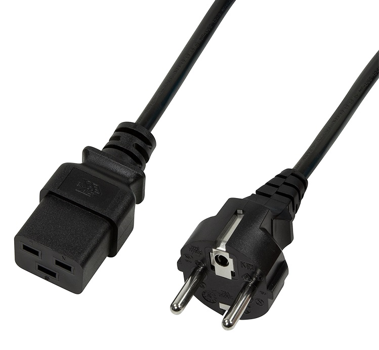 Netzkabel LogiLink Hochstrom Kaltgeräte 1,8m schwarz