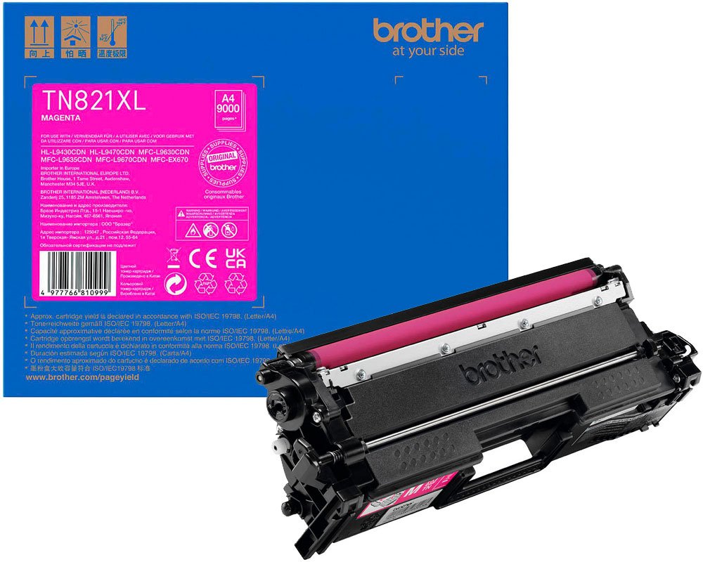 Toner Brother TN-821XLM magent (9.000 Seiten n.ISO/IEC 19798)