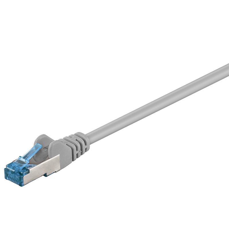 Patchkabel Goobay Cat6A S/FTP 7,5m grau halogenfrei 500MHz