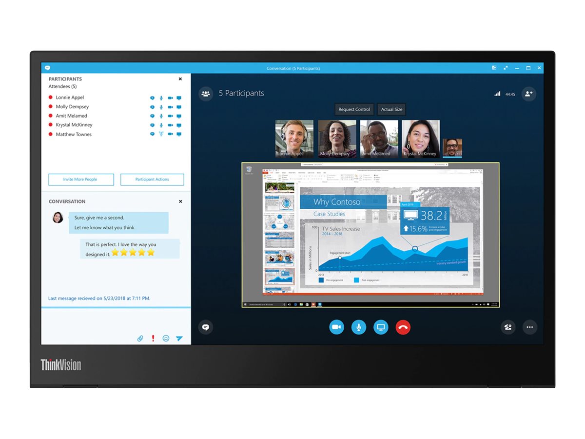 TFT-Monitor Lenovo ThinkVision M14 35,6cm (14,0-Zoll) FHD
