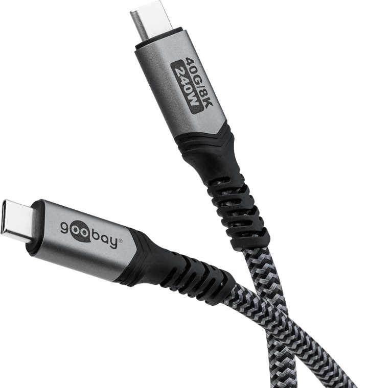 USB-Kabel Goobay USB4 Textil Type-C m/m 1,8m 240W 40GBit/s