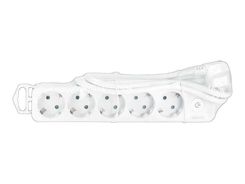 Steckdosenleiste LogiLink weiß 5xSchutzko 1,4m-Kabel Schalter