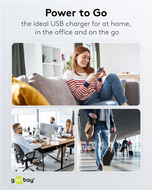 USB-Netzteil Goobay 1xUSB-C 20W PD GaN schwarz