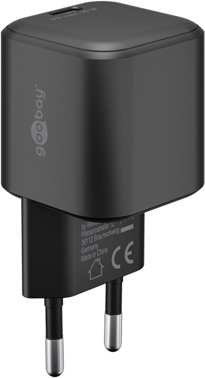 USB-Netzteil Goobay 1xUSB-C 20W PD GaN schwarz
