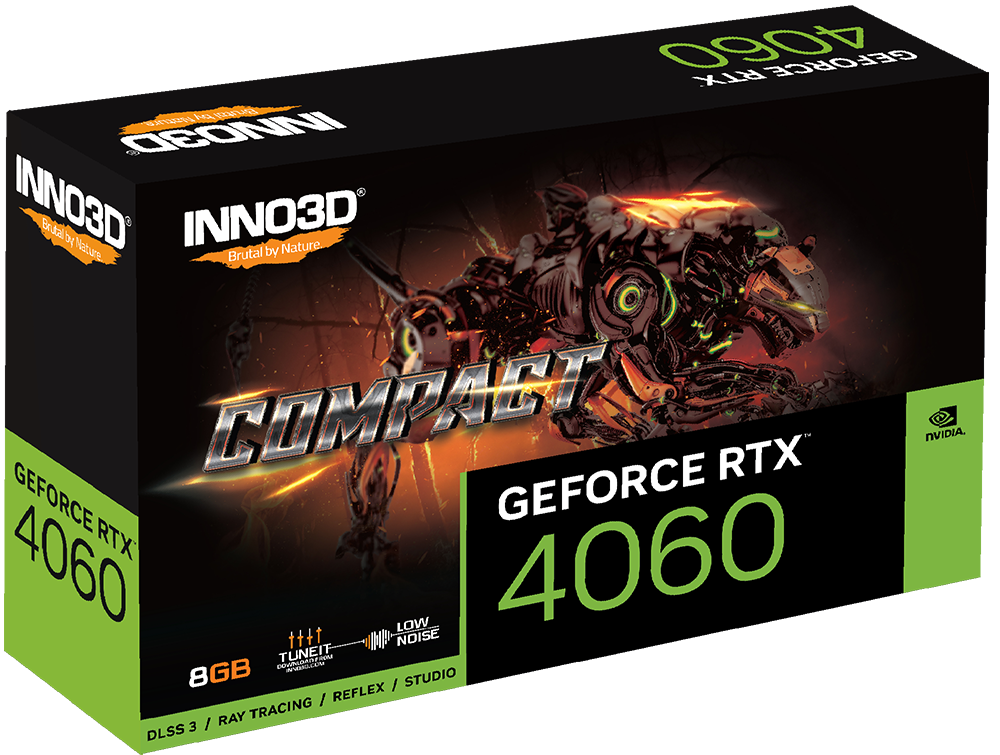 Grafikkarte Inno3D GeForce RTX4060 Compact 8GB PCIe