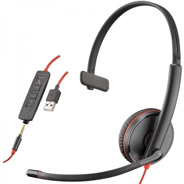 Headset Poly Plantronics C3215 3,5mm Klinke, USB-A Mono