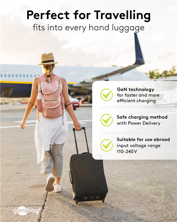 USB-Netzteil Goobay 1xUSB-C 20W PD GaN schwarz
