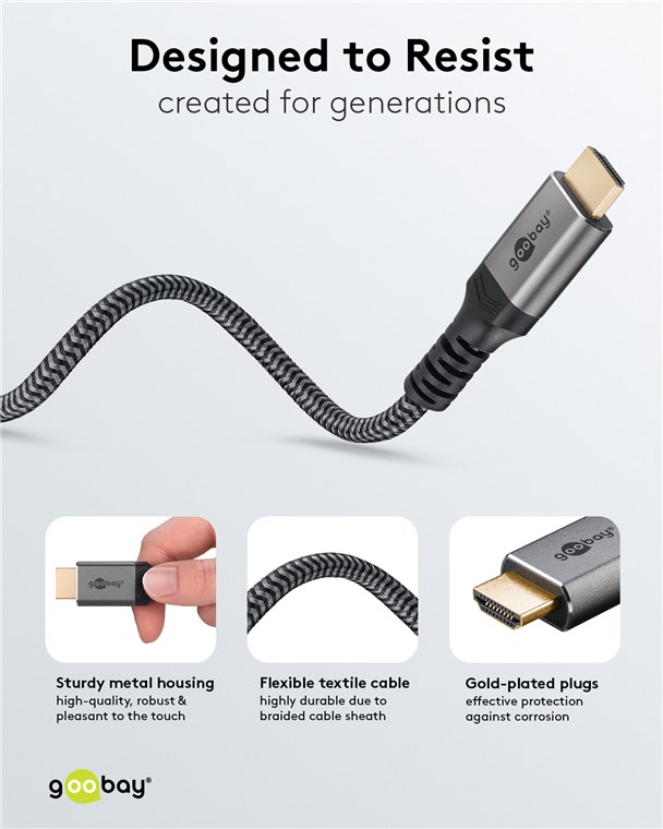 DisplayPort-Kabel Goobay Plus DP-m/HDMI-A-m 2,0m DP1.2