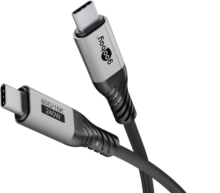 USB-Kabel Goobay USB4 Textil Type-C m/m 1,5m 240W 80GBit/s