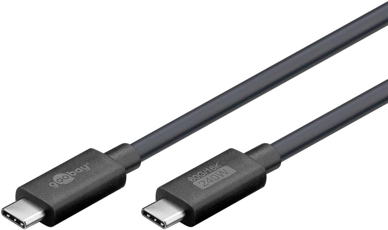 USB-Kabel Goobay USB4 Type-C m/m 1,2m 240W 80GBit/s USB-Kabel Goobay USB4 Type-C m/m 1,2m 240W 80GBit/s